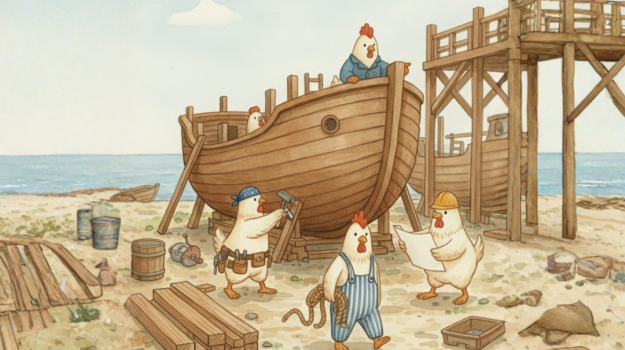 dessin poulettes bateau